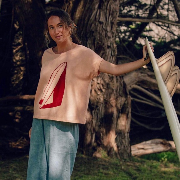 ‼️SOLD‼️Mollusk Surf T-Shirt Board Shadow M Blush Brand New - Picture 4 of 12